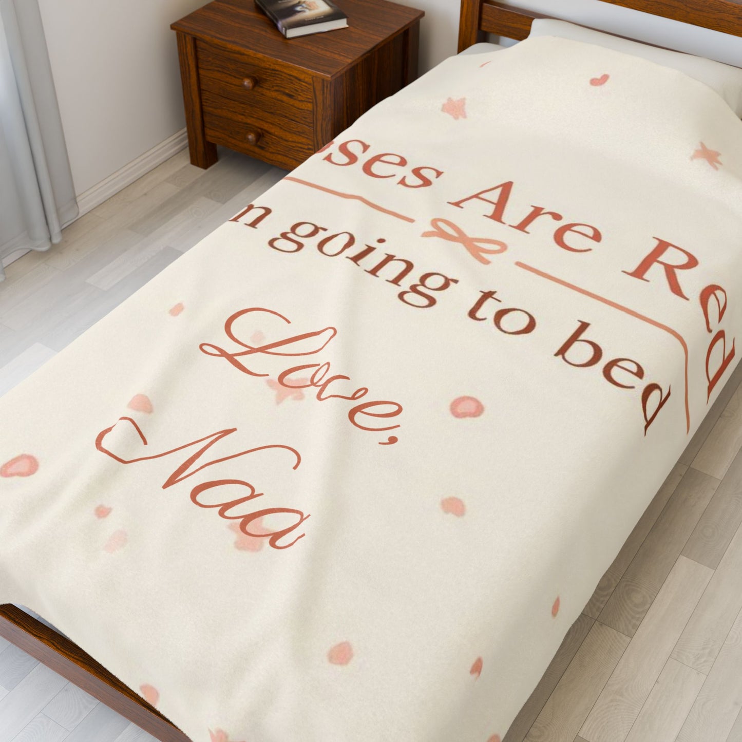 “Roses Are Red, I’m Going to Bed” Blanket | Personalized Salutation Cozy Throw