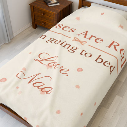 “Roses Are Red, I’m Going to Bed” Blanket | Personalized Salutation Cozy Throw