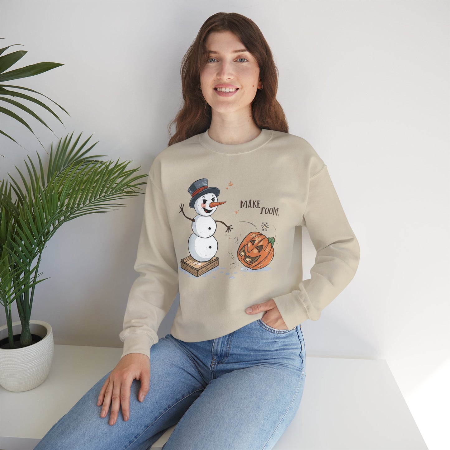 “Make Room” Fall-to-Winter Humorous Unisex Adult Crewneck