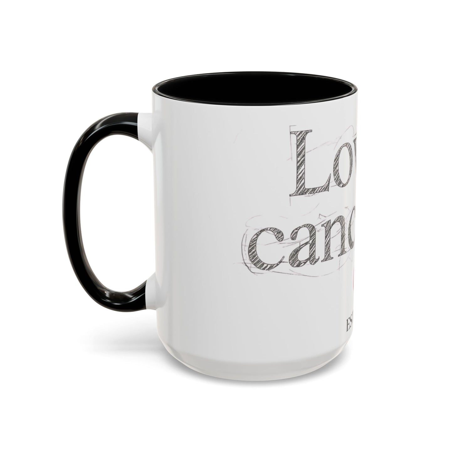 “Love Is Cancelled” Accent Mug | Personalized EST. Date Anti-Valentine Coffee Mug