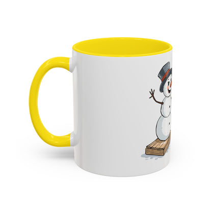 Winter to Fall Humor Mug – “Make Room” Snowman & Pumpkin Mug