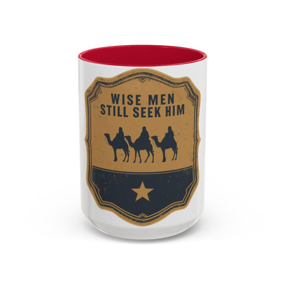 Wise Men Still Seek Him Accent Mug | Christian Christmas Mug