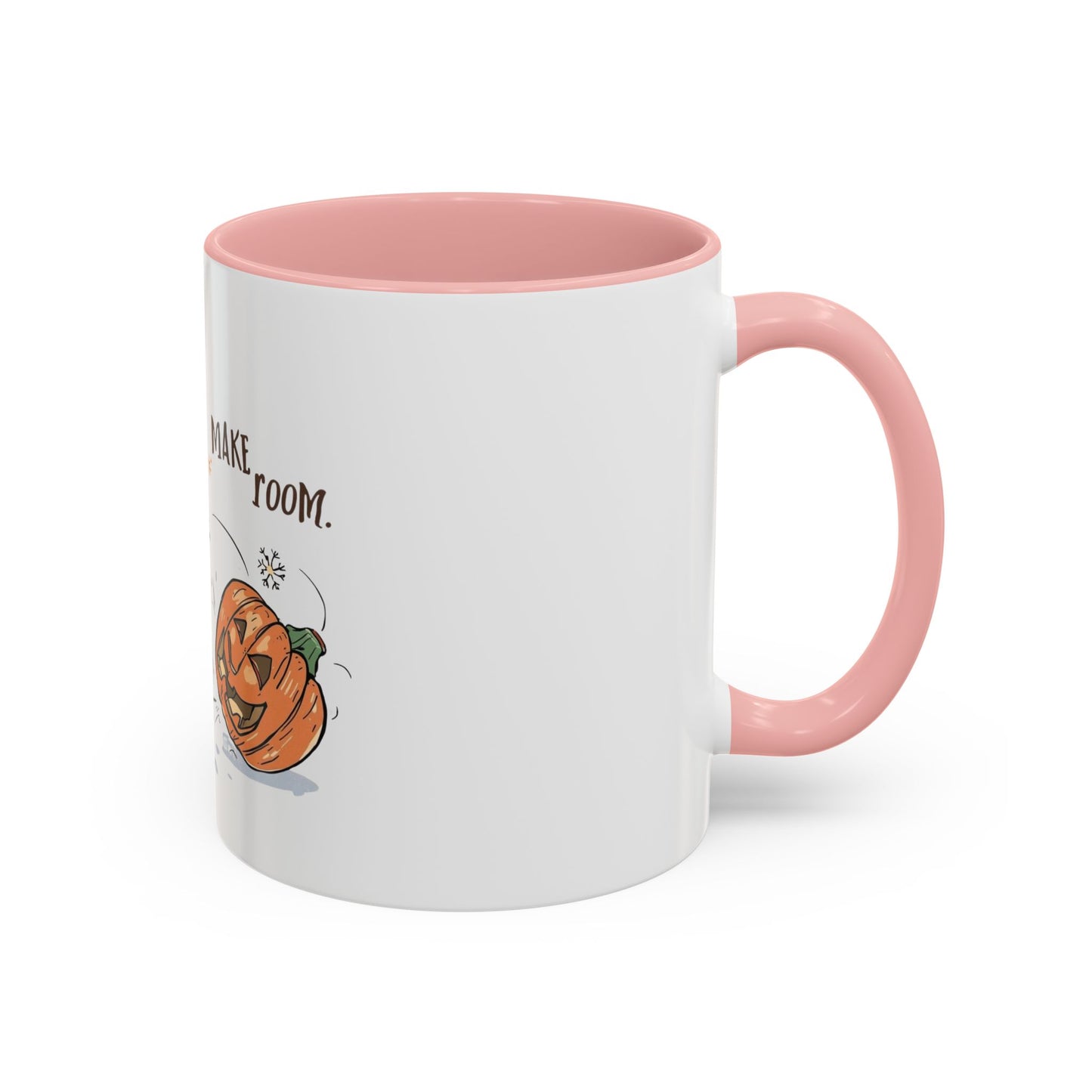 Winter to Fall Humor Mug – “Make Room” Snowman & Pumpkin Mug