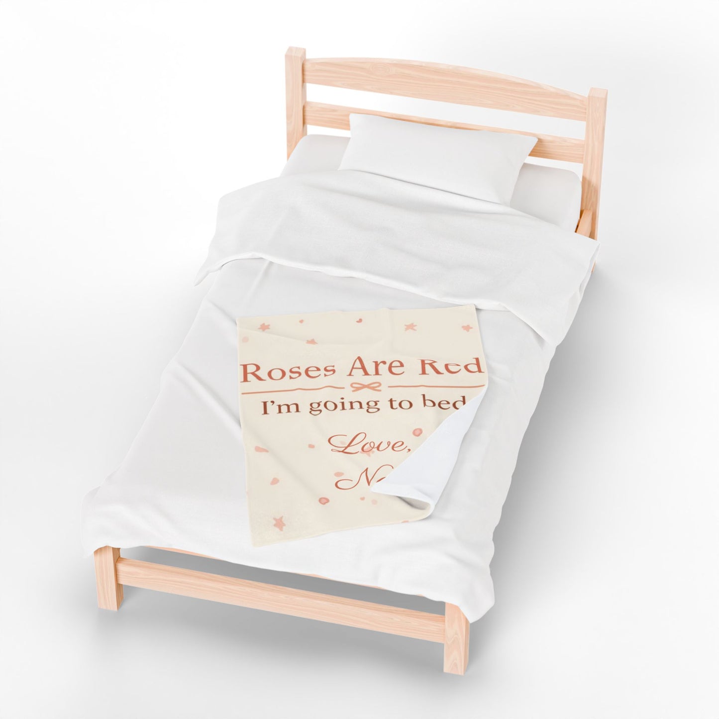 “Roses Are Red, I’m Going to Bed” Blanket | Personalized Salutation Cozy Throw