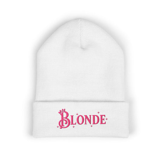 Galinda Inspired “Blonde” Embroidered Cuff Beanie