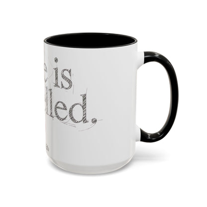 “Love Is Cancelled” Accent Mug | Personalized EST. Date Anti-Valentine Coffee Mug