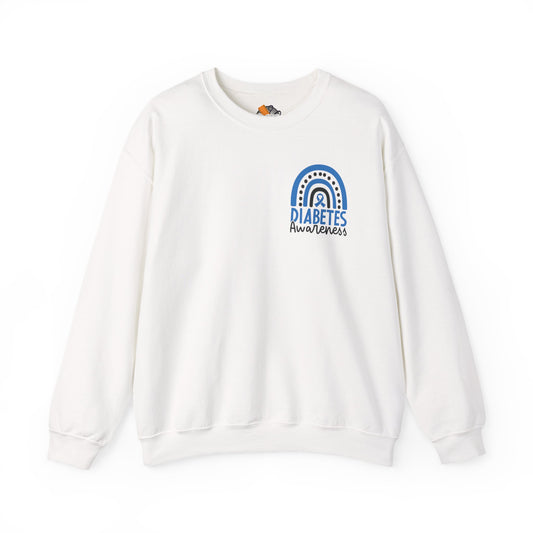 Diabetes Awareness Crewneck Sweatshirt | Blue Ribbon Graffiti Design (9 Colors)