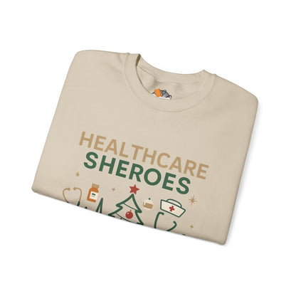 Healthcare Sheroes Holiday Crewneck Sweatshirt | Christmas Nurse & Medical Staff Gift (10 Colors)