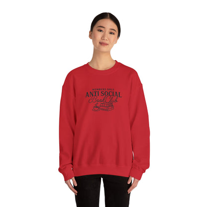 “Members Only Anti Social Book Club” Embroidered Crewneck