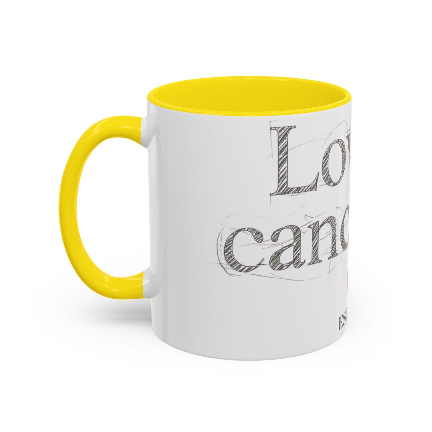 “Love Is Cancelled” Accent Mug | Personalized EST. Date Anti-Valentine Coffee Mug