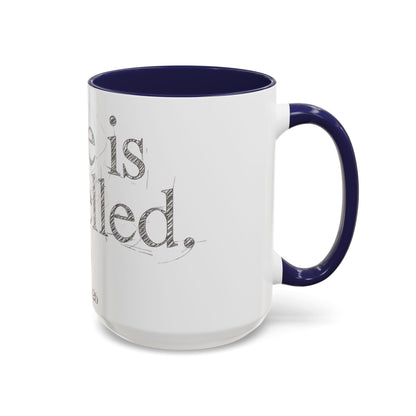 “Love Is Cancelled” Accent Mug | Personalized EST. Date Anti-Valentine Coffee Mug