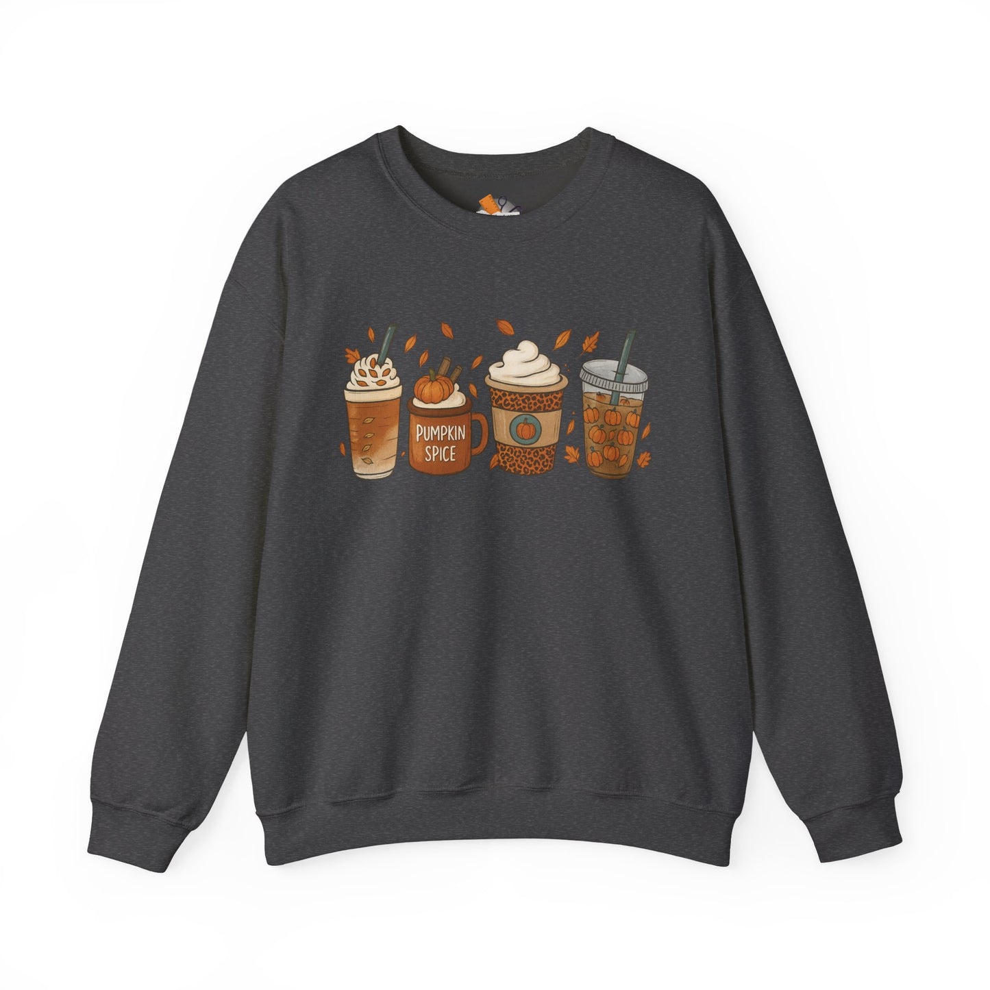 Pumpkin Spice Crewneck Sweatshirt – Cozy Fall Coffee Lover Pullover (10 Colors)