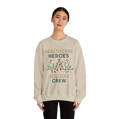 Healthcare Heroes Holiday Crewneck Sweatshirt | Nurse & Medical Staff Christmas Sweater (10 Colors)