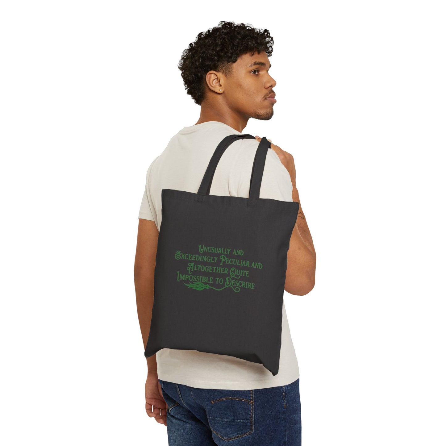 Unusually & Exceedingly Peculiar Tote Bag | Wicked-Inspired Elphaba Quote Tote (Black or Natural)