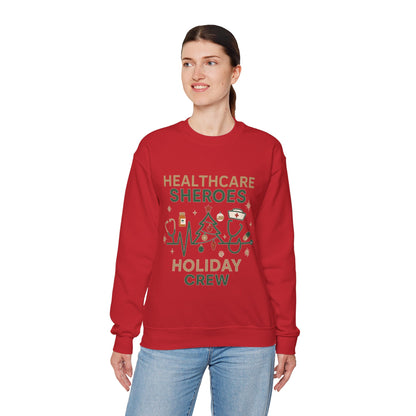 Healthcare Sheroes Holiday Crewneck Sweatshirt | Christmas Nurse & Medical Staff Gift (10 Colors)