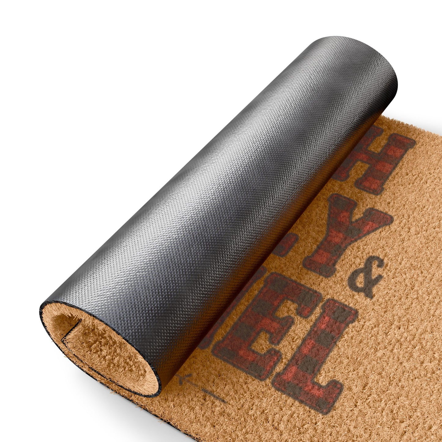 Faith, Family & Flannel Doormat | Rustic Plaid Fall & Winter Welcome Mat | Cozy Holiday Entryway Décor