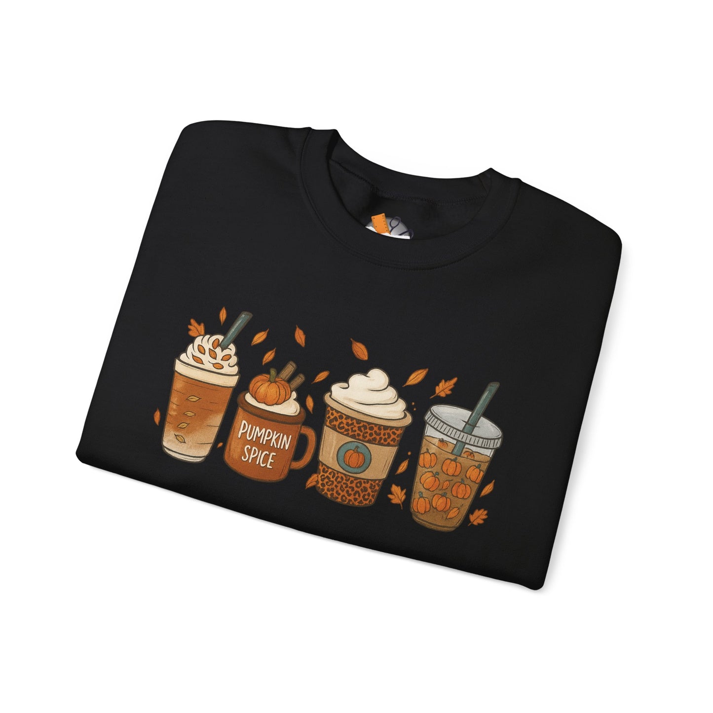 Pumpkin Spice Crewneck Sweatshirt – Cozy Fall Coffee Lover Pullover (10 Colors)
