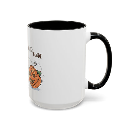 Winter to Fall Humor Mug – “Make Room” Snowman & Pumpkin Mug