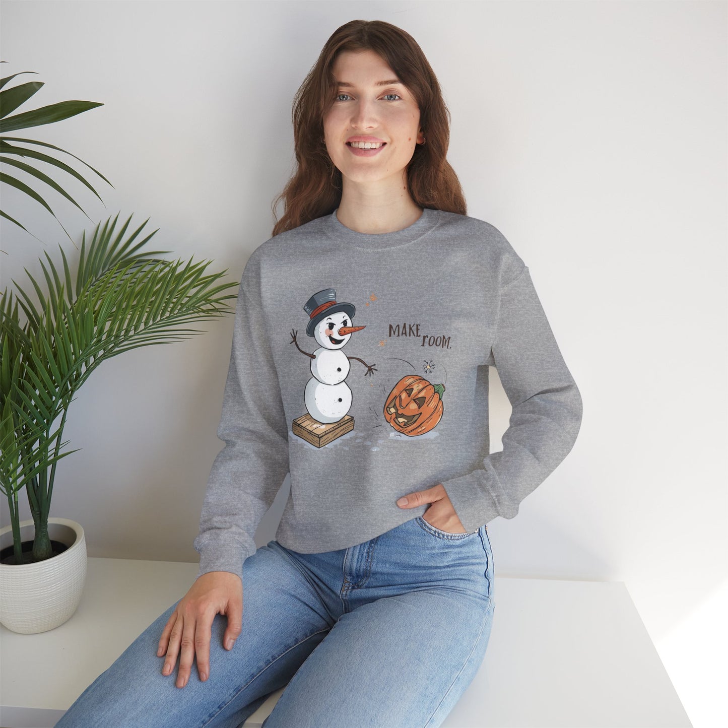 “Make Room” Fall-to-Winter Humorous Unisex Adult Crewneck