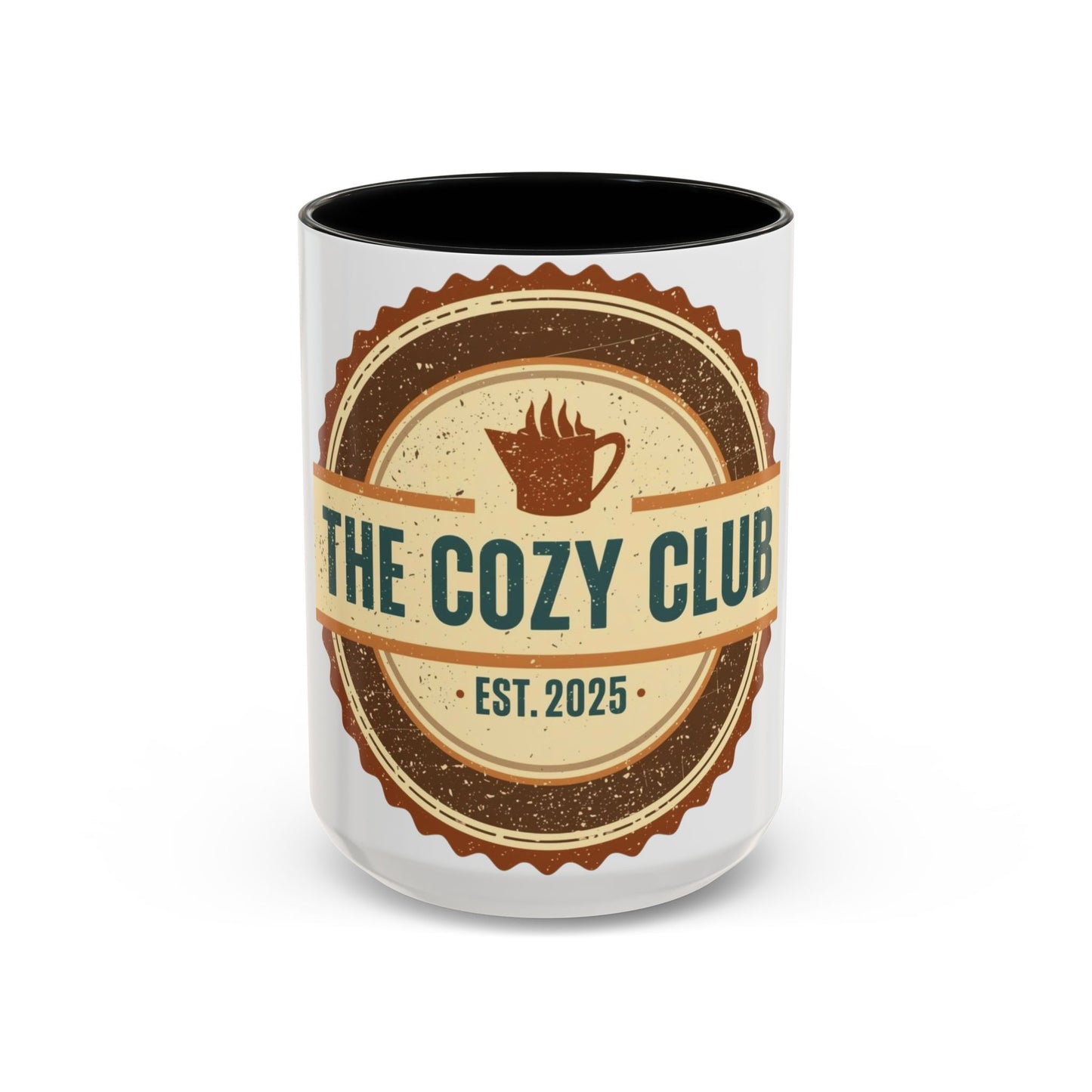 The Cozy Club Accent Mug | 11oz & 15oz Coffee Cup for Comfort Seekers (Multiple Colors)
