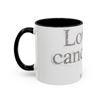 “Love Is Cancelled” Accent Mug | Personalized EST. Date Anti-Valentine Coffee Mug