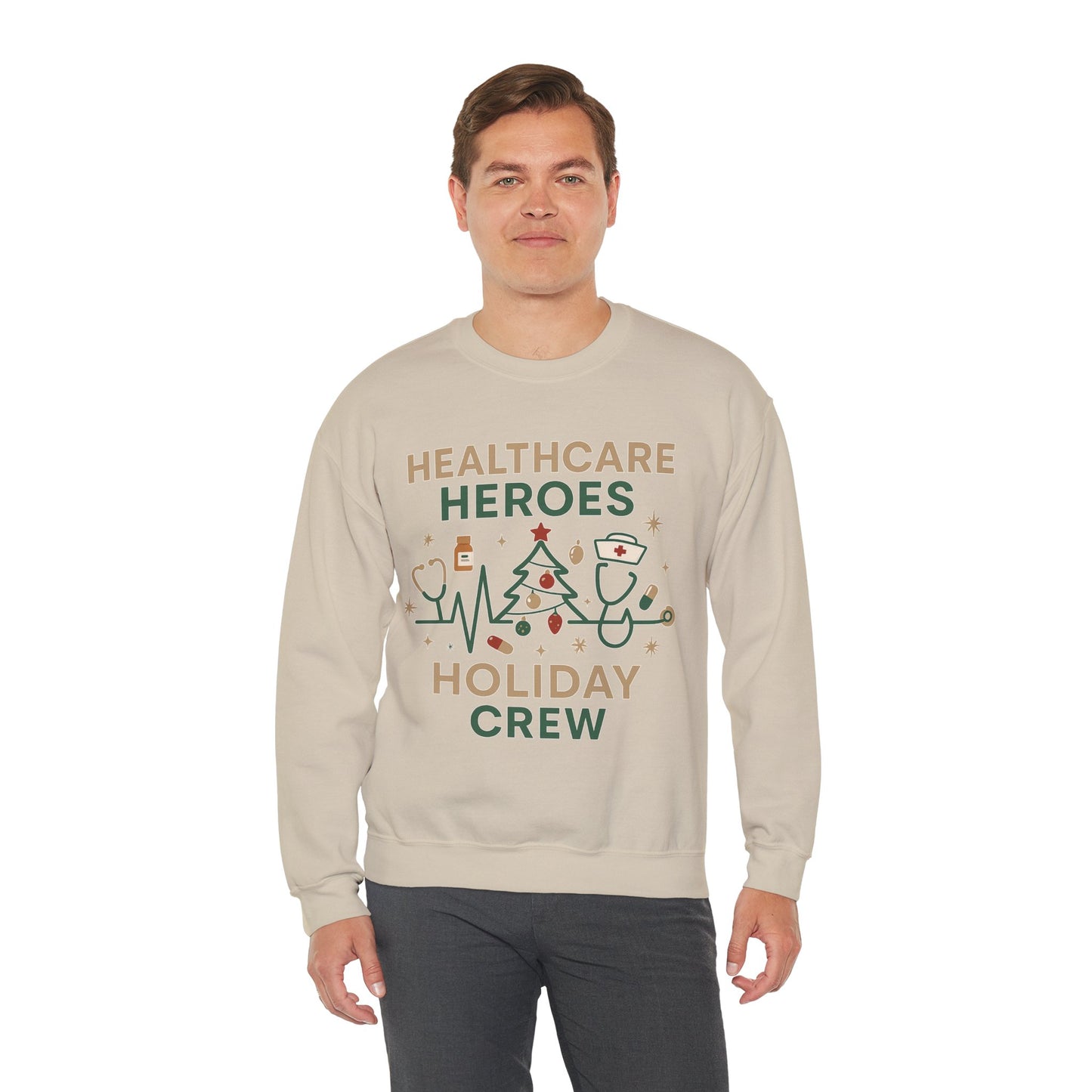 Healthcare Heroes Holiday Crewneck Sweatshirt | Nurse & Medical Staff Christmas Sweater (10 Colors)