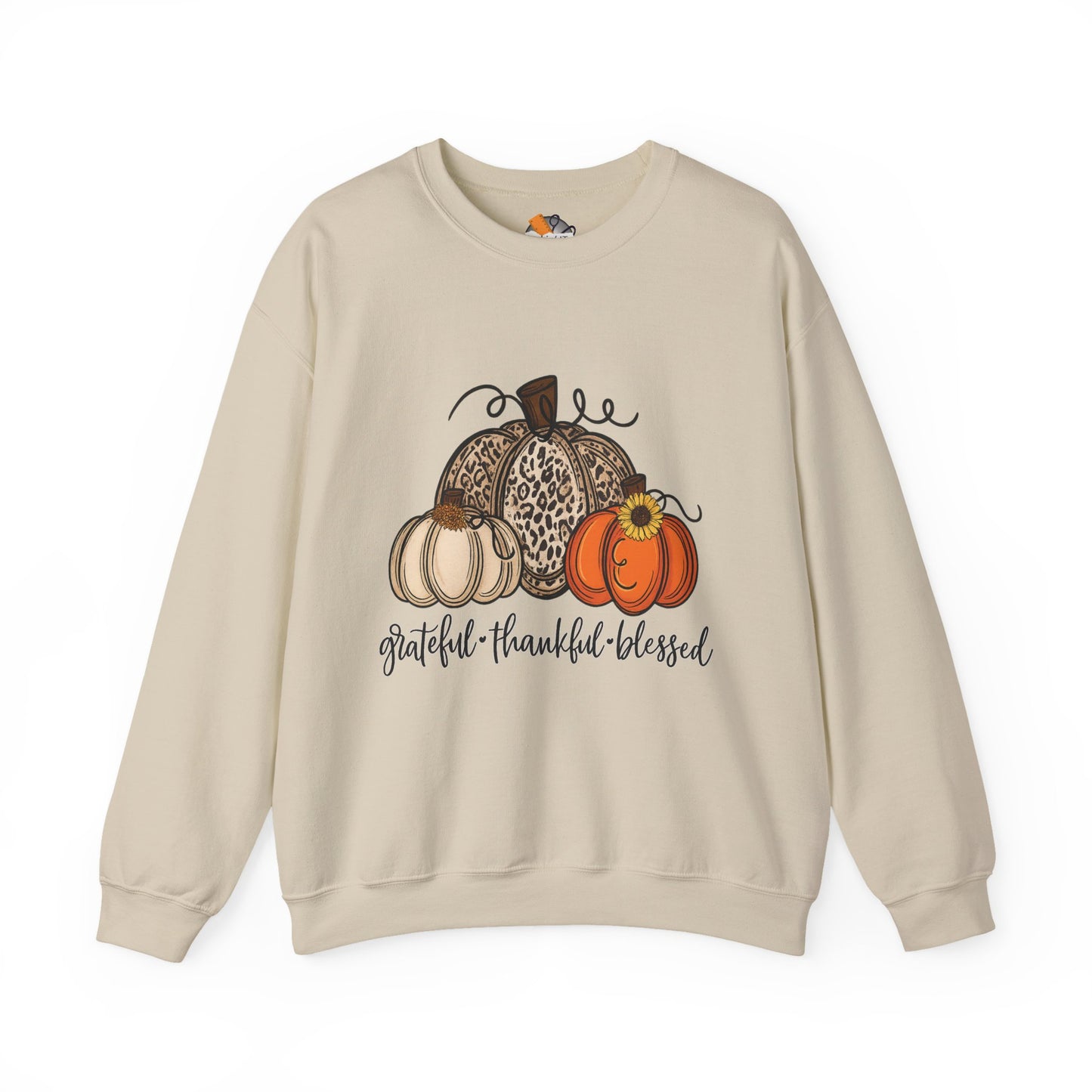 Grateful Thankful Blessed Crewneck Sweatshirt – Fall Faith & Pumpkin Season Pullover (10 Colors)