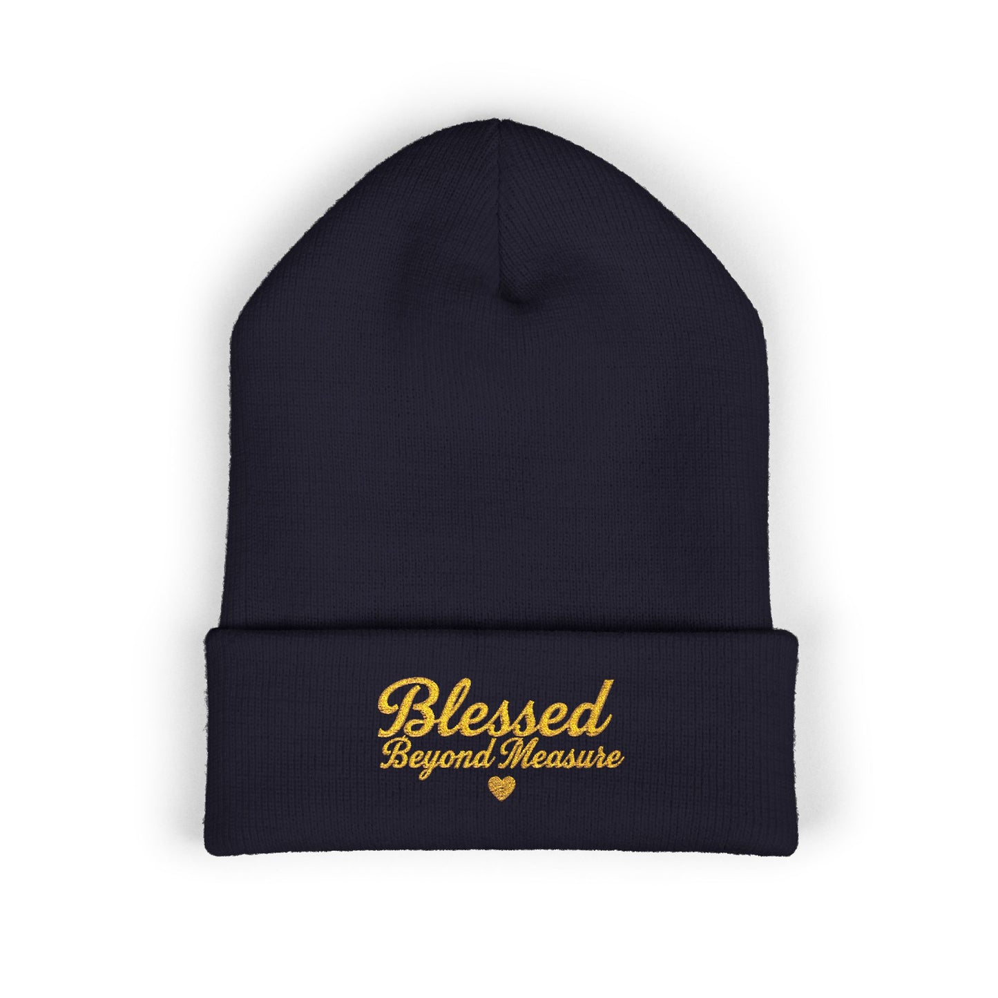 Blessed Beyond Measure Embroidered Beanie – Faith-Inspired Knit Hat (9 Color Options)
