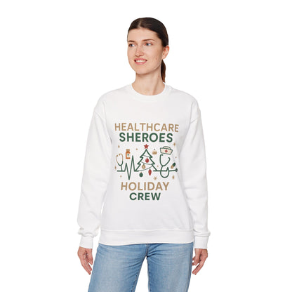 Healthcare Sheroes Holiday Crewneck Sweatshirt | Christmas Nurse & Medical Staff Gift (10 Colors)