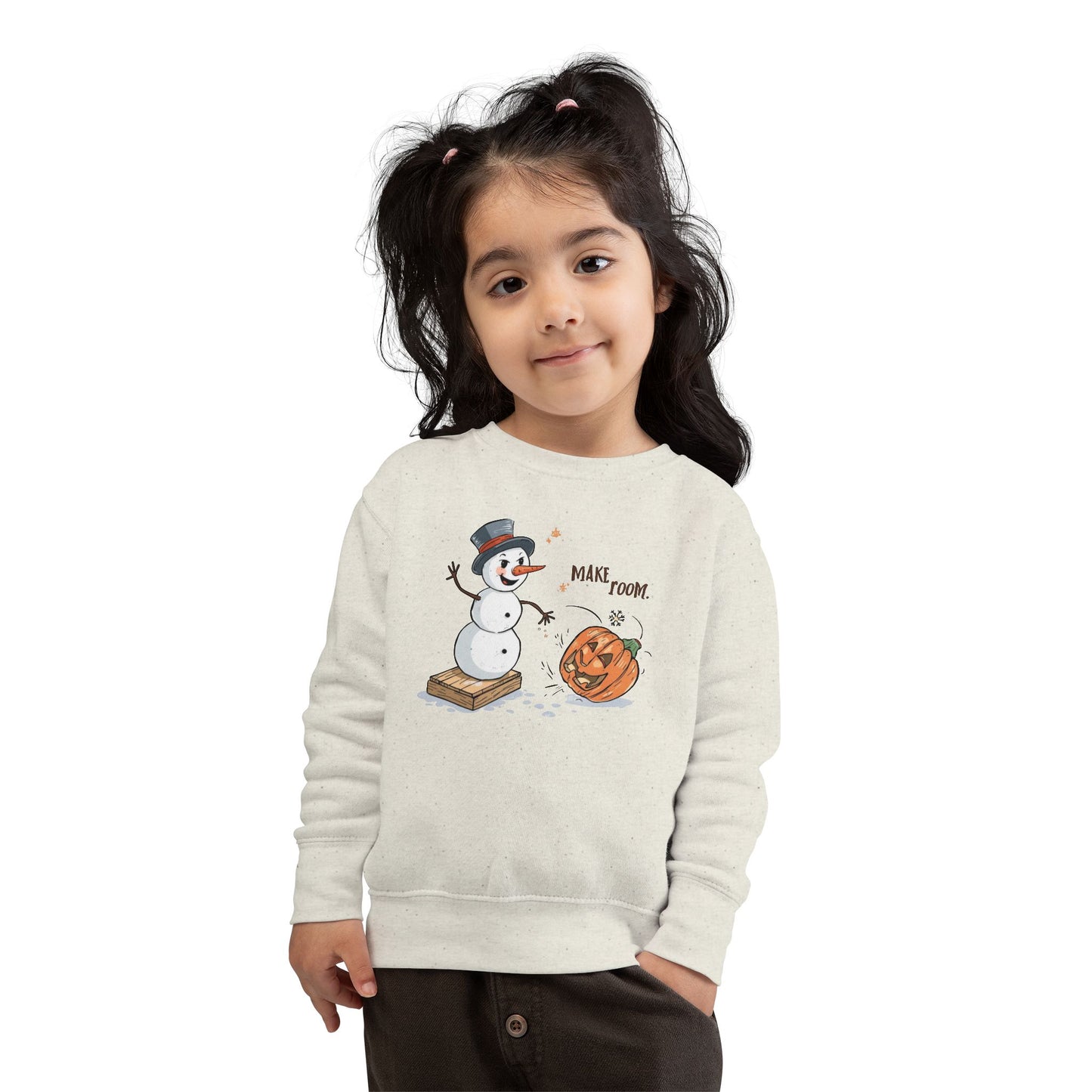 “Make Room” Fall-to-Winter Humorous Toddler Sweatshirt – Cozy Kids Crewneck