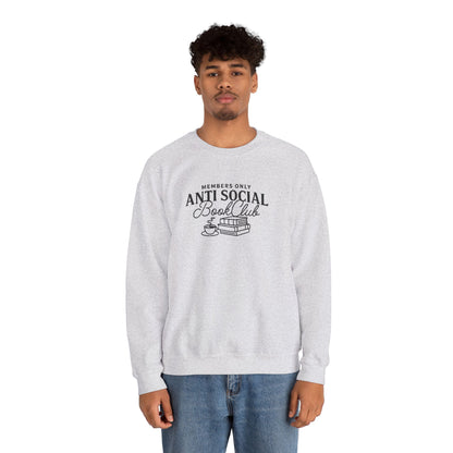 “Members Only Anti Social Book Club” Embroidered Crewneck