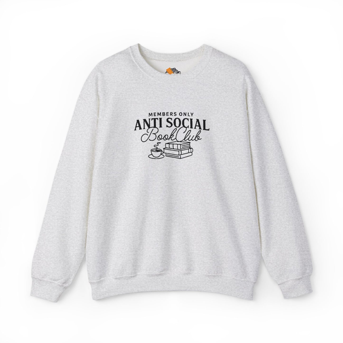“Members Only Anti Social Book Club” Embroidered Crewneck