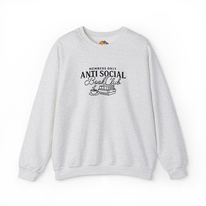 “Members Only Anti Social Book Club” Embroidered Crewneck