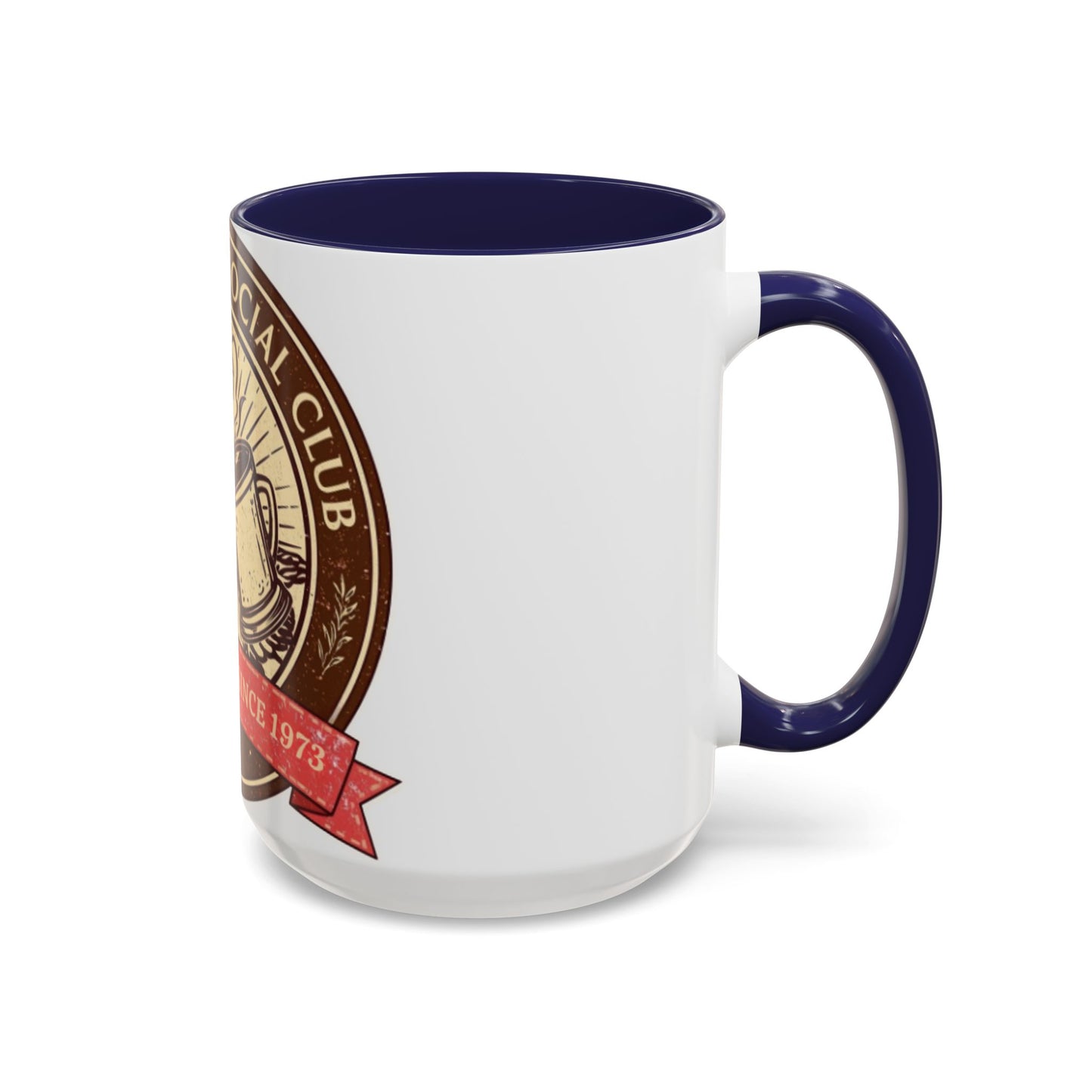 Hot Cocoa Social Club Accent Mug | Vintage Holiday Coffee Cup (11oz & 15oz, Multiple Colors)