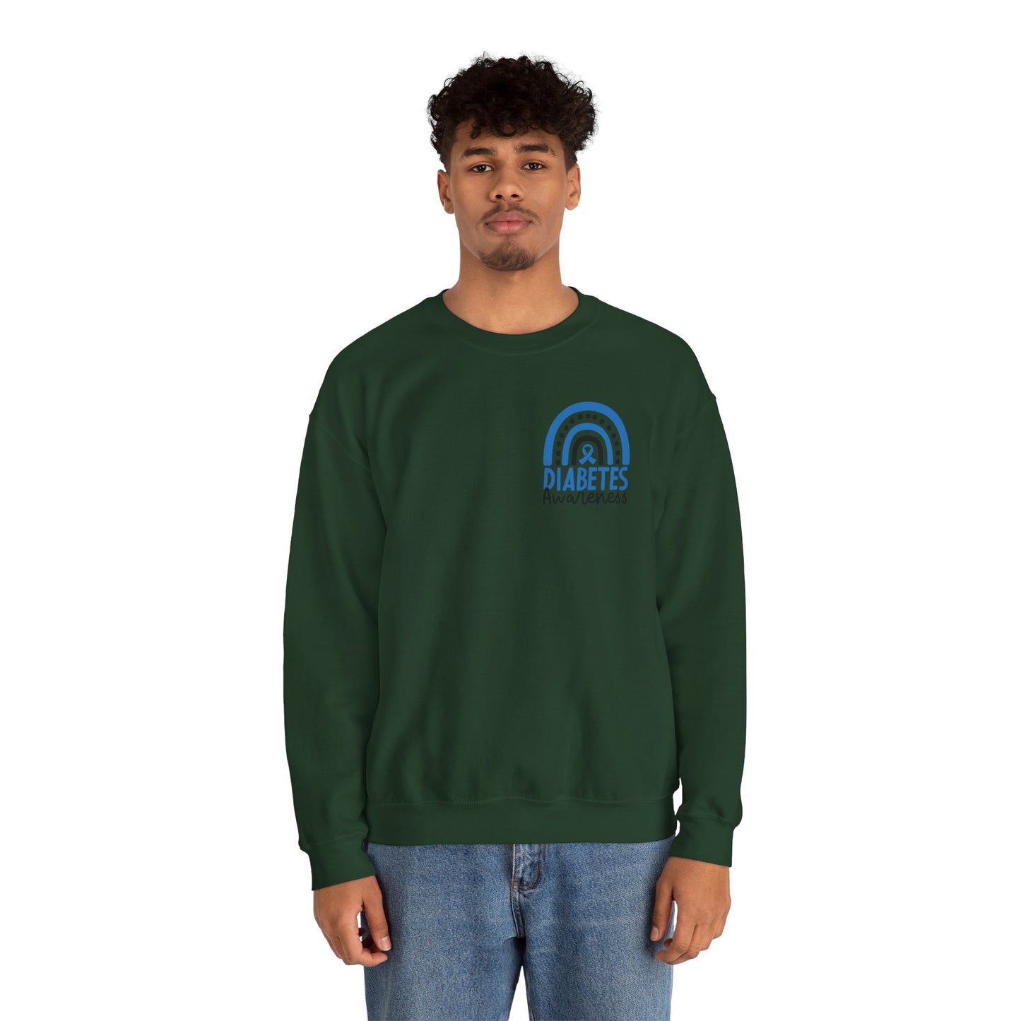 Diabetes Awareness Crewneck Sweatshirt | Blue Ribbon Graffiti Design (9 Colors)