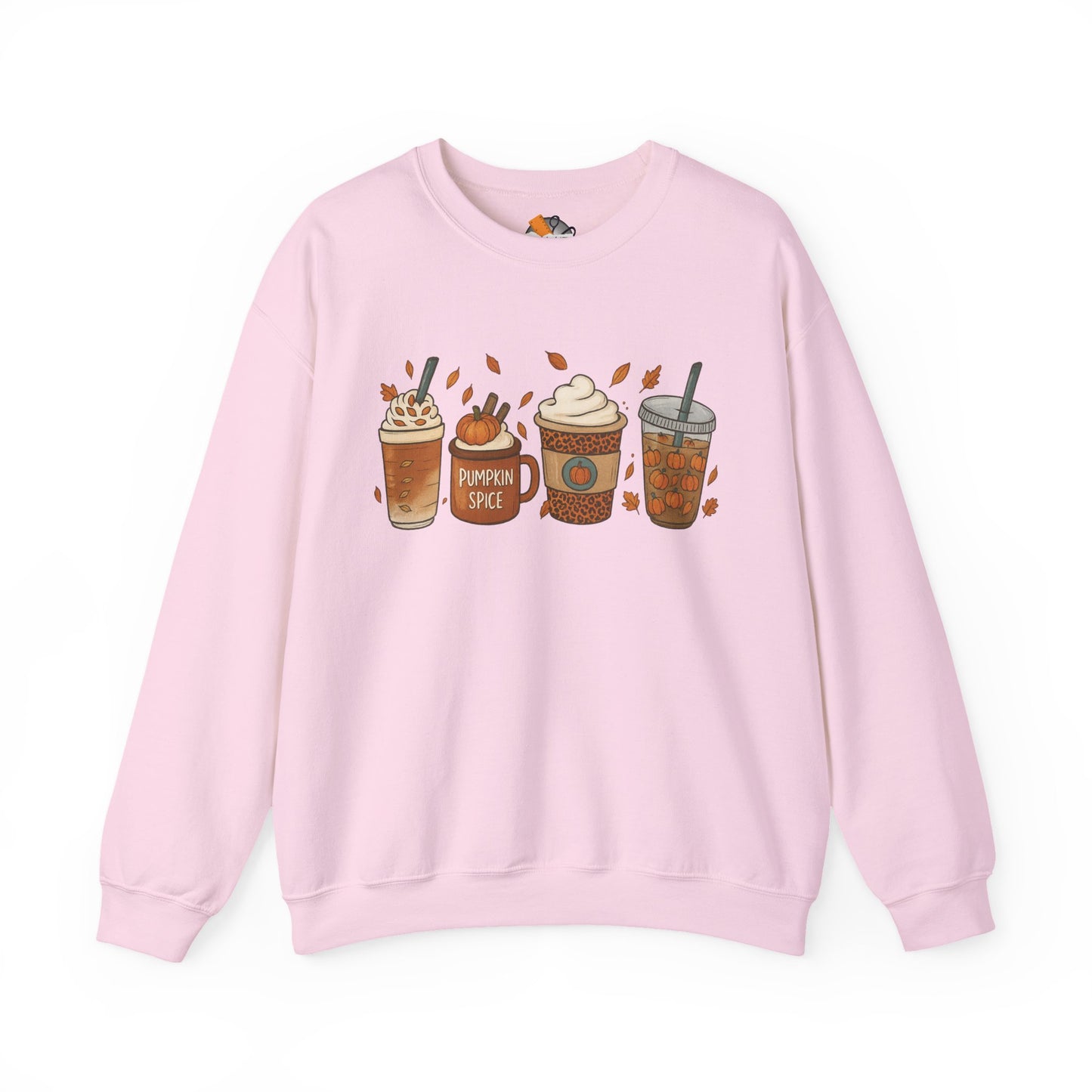 Pumpkin Spice Crewneck Sweatshirt – Cozy Fall Coffee Lover Pullover (10 Colors)