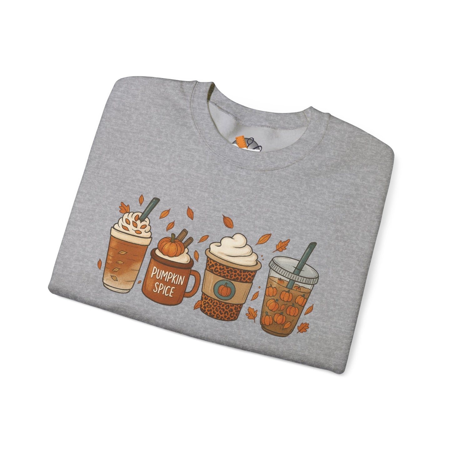 Pumpkin Spice Crewneck Sweatshirt – Cozy Fall Coffee Lover Pullover (10 Colors)