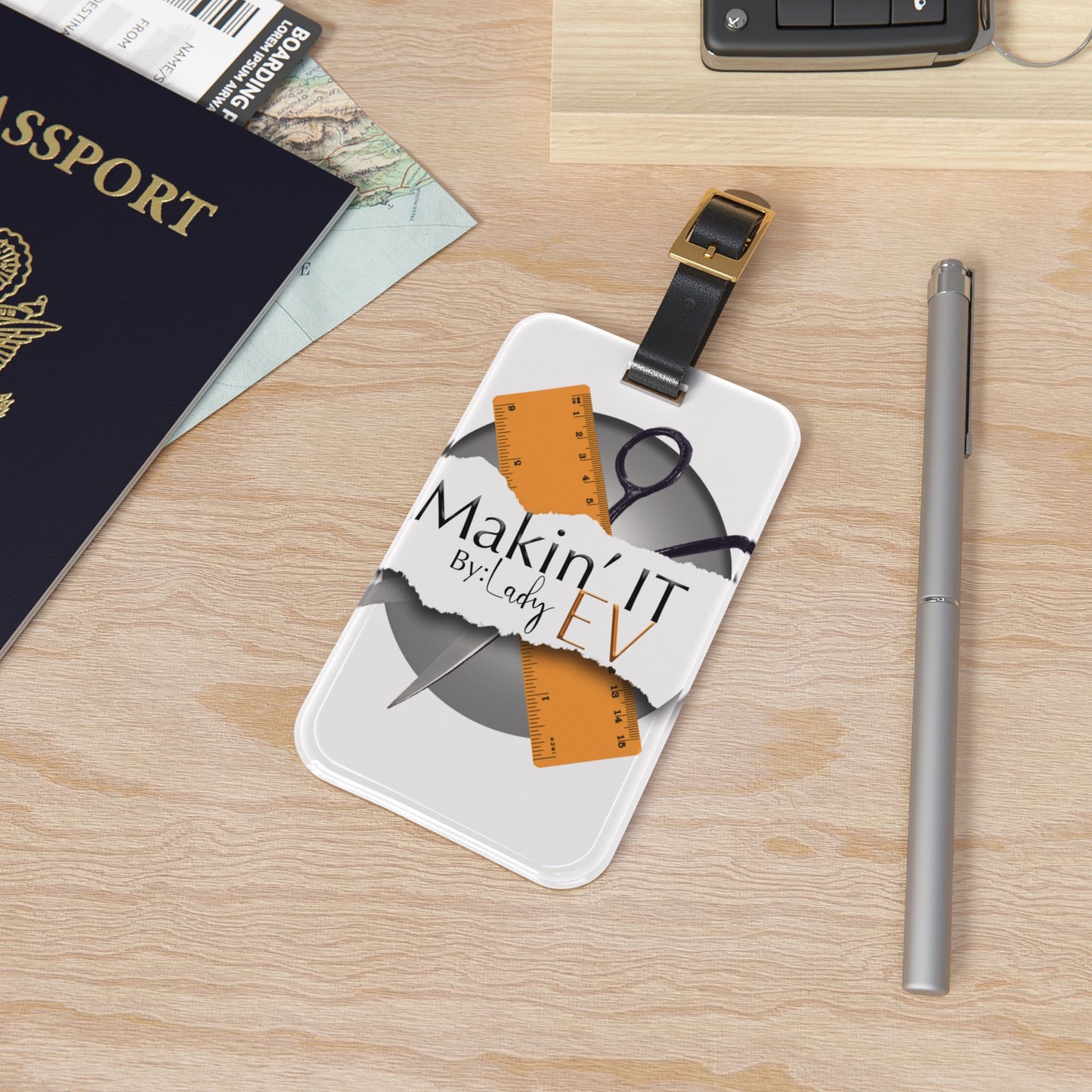 Custom Acrylic Luggage Tag | Personalized Travel ID Tag with Protected Contact Back