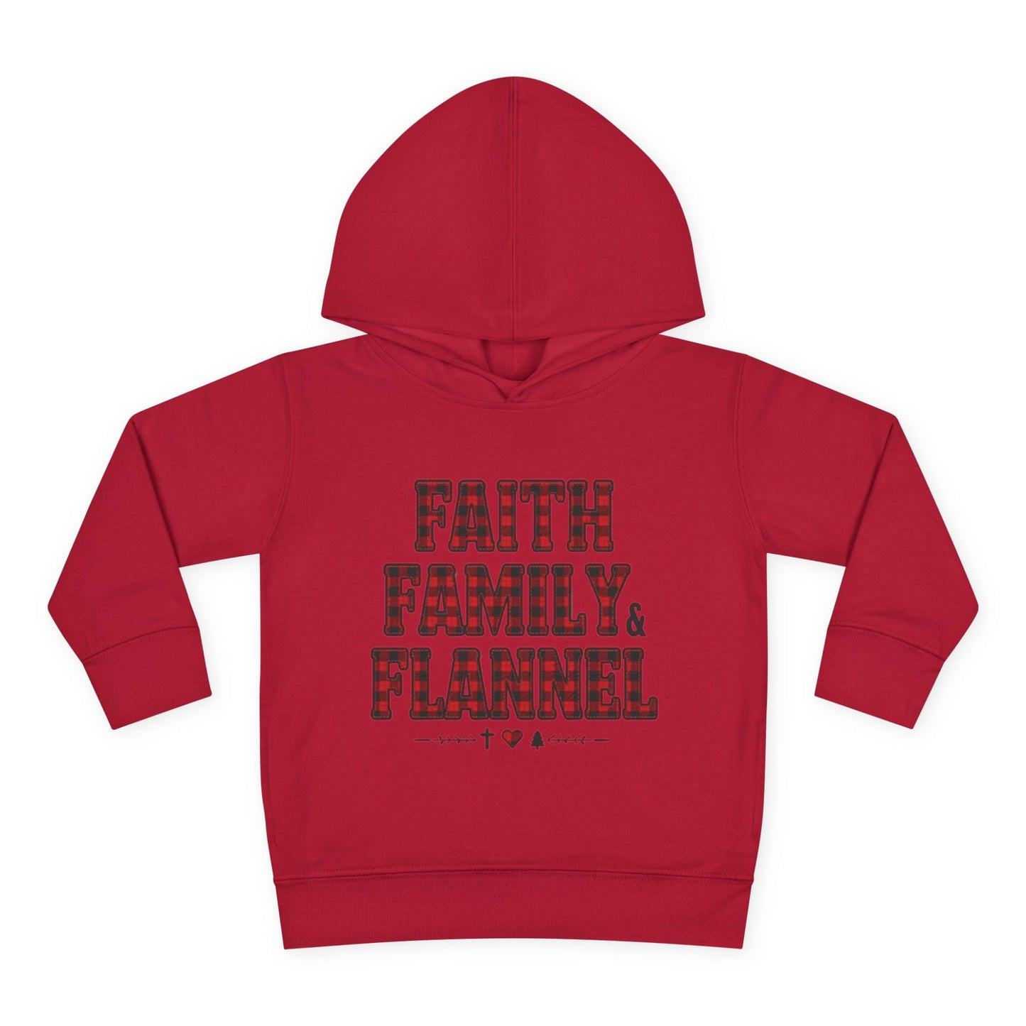 Faith, Family & Flannel Toddler Hoodie | Cozy Christian Fall & Holiday Sweatshirt (15 Colors)