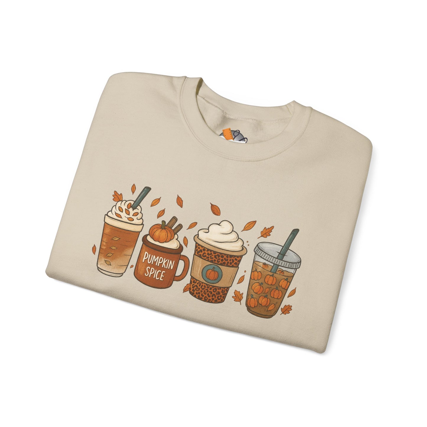 Pumpkin Spice Crewneck Sweatshirt – Cozy Fall Coffee Lover Pullover (10 Colors)