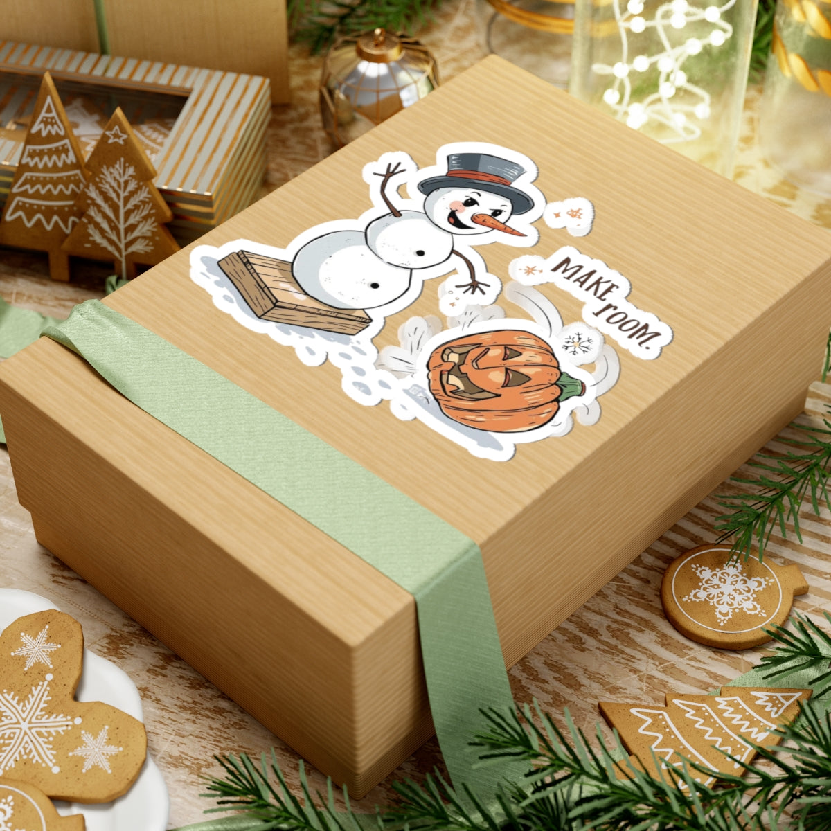 Fall to Winter Humorous Sticker – “Make Room”