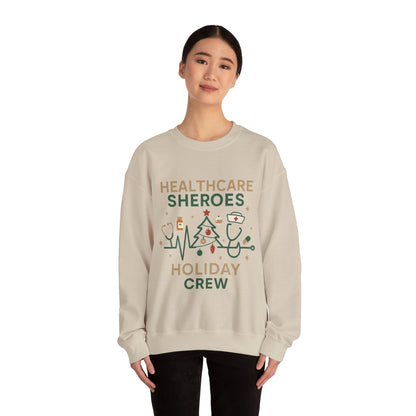 Healthcare Sheroes Holiday Crewneck Sweatshirt | Christmas Nurse & Medical Staff Gift (10 Colors)
