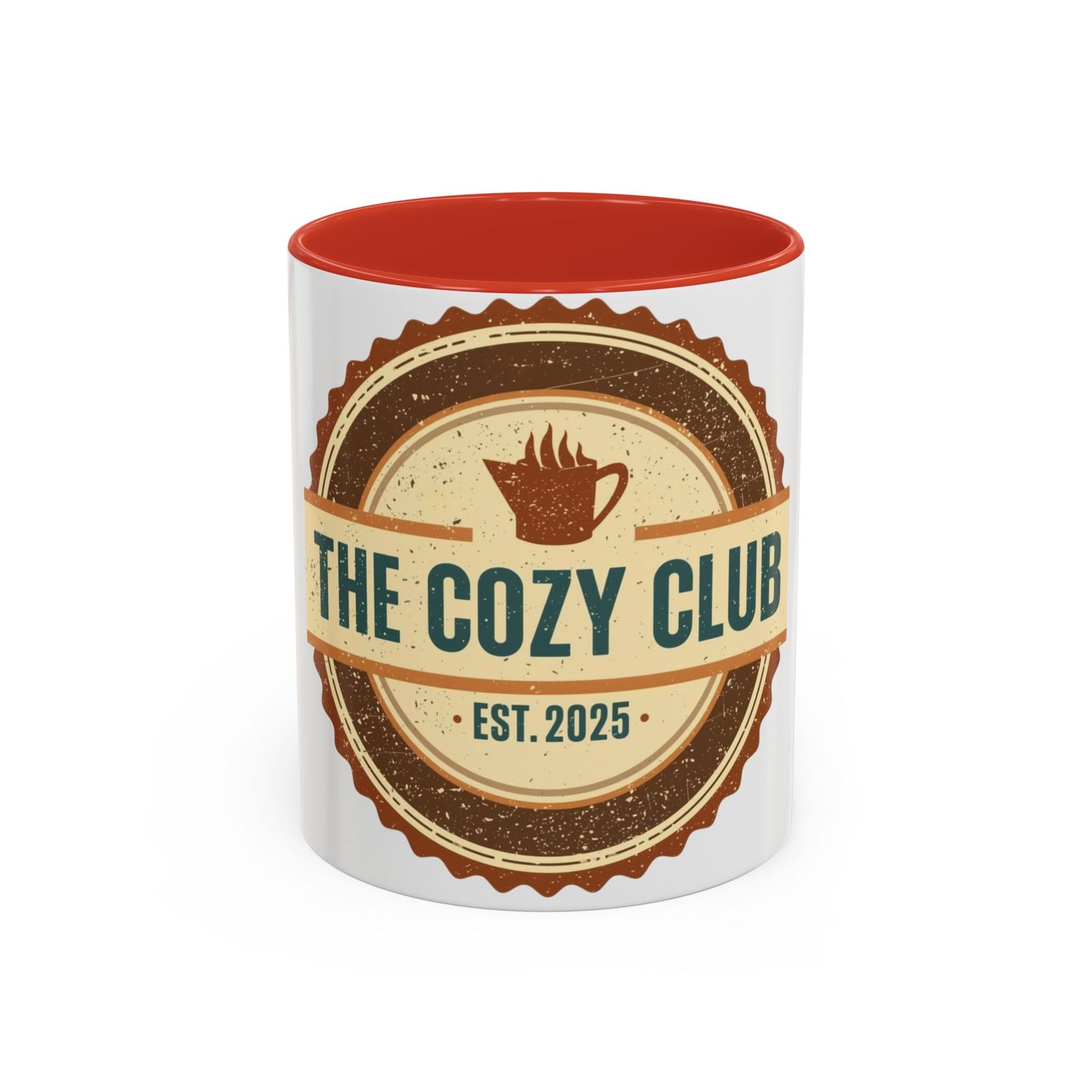 The Cozy Club Accent Mug | 11oz & 15oz Coffee Cup for Comfort Seekers (Multiple Colors)