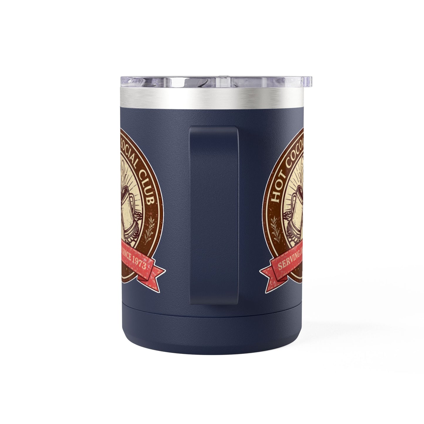 Hot Cocoa Social Club Insulated Coffee Tumbler | Cozy Vintage Mug | Double-Wall Stainless Steel Holiday Drinkware