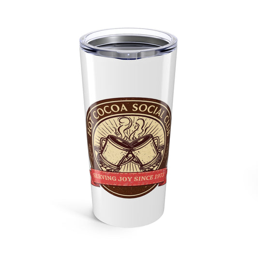 Hot Cocoa Social Club Tumbler | Vintage Holiday Travel Mug | Cozy Christmas Gift for Cocoa & Coffee Lovers