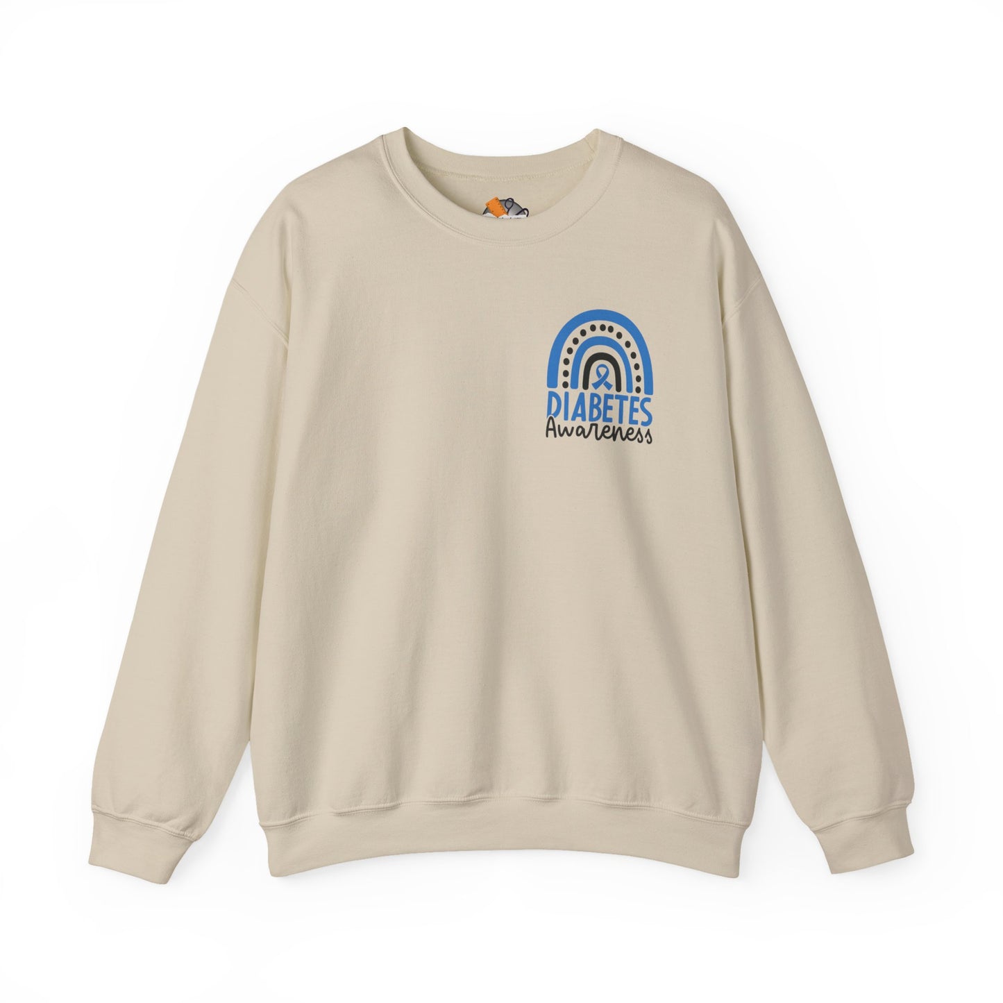 Diabetes Awareness Crewneck Sweatshirt | Blue Ribbon Graffiti Design (9 Colors)