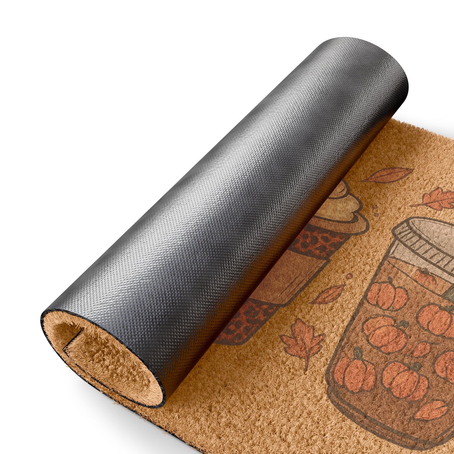 Pumpkin Spice Doormat – Fall Coffee Welcome Mat for Cozy Autumn Homes