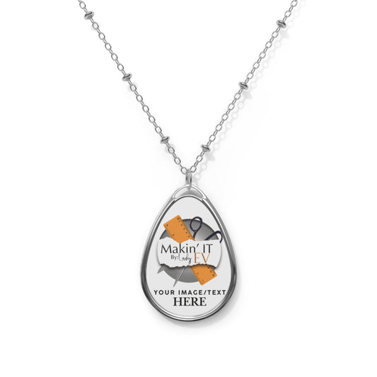 Custom Engraved Oval Necklace – Personalized Teardrop Photo Pendant