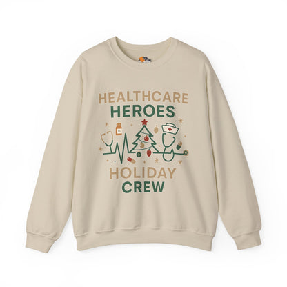 Healthcare Heroes Holiday Crewneck Sweatshirt | Nurse & Medical Staff Christmas Sweater (10 Colors)