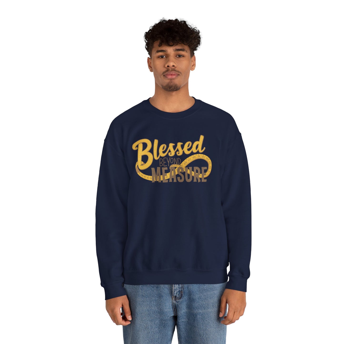 Blessed Beyond Measure Crewneck Sweatshirt – Cozy Faith & Gratitude Sweater (9 Color Options)